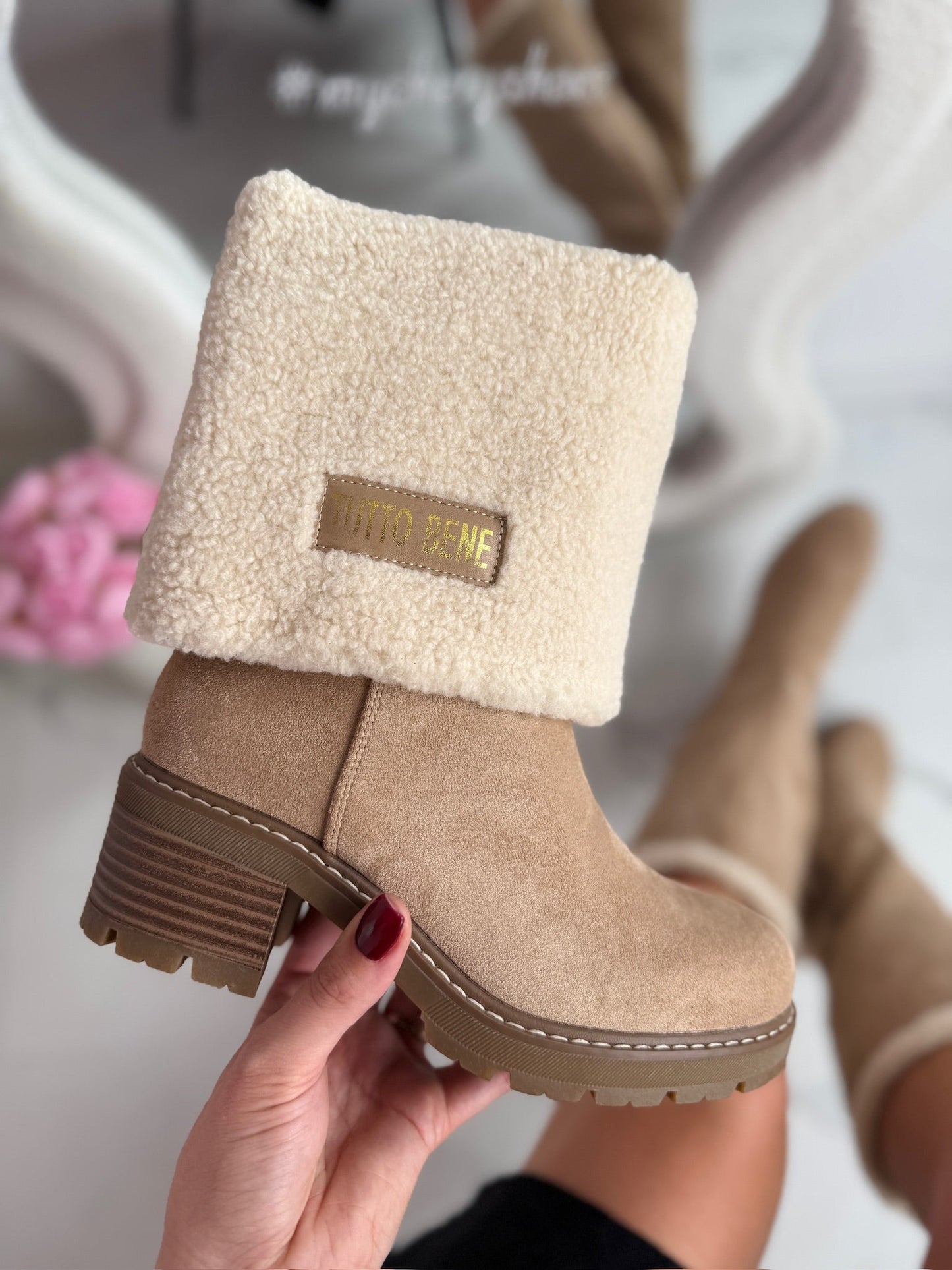 Tutto Omslag Beige Stiefel