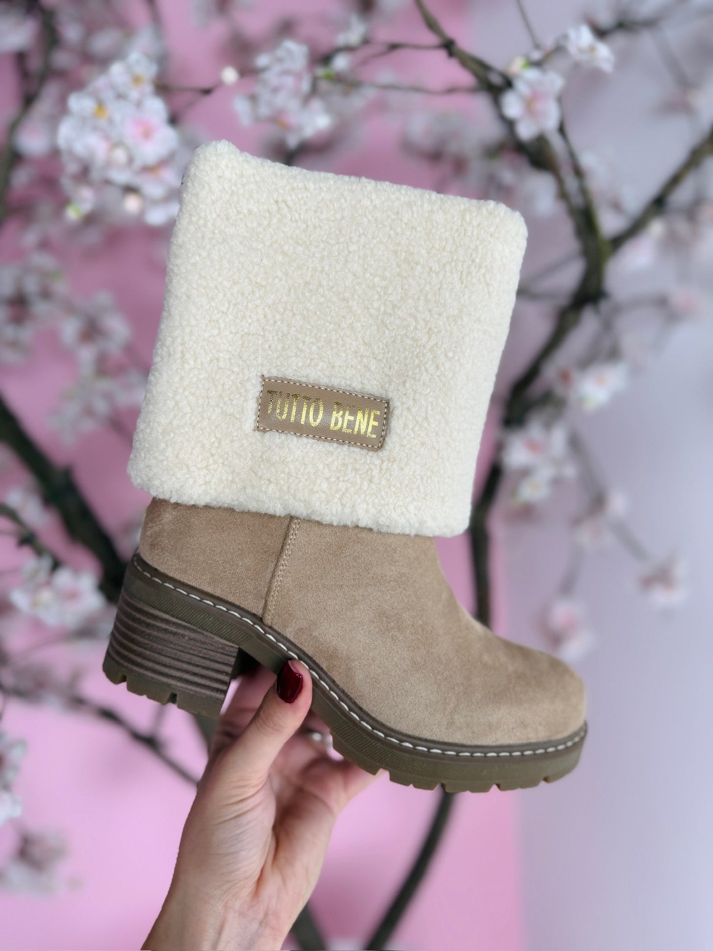 Tutto Omslag Beige Stiefel