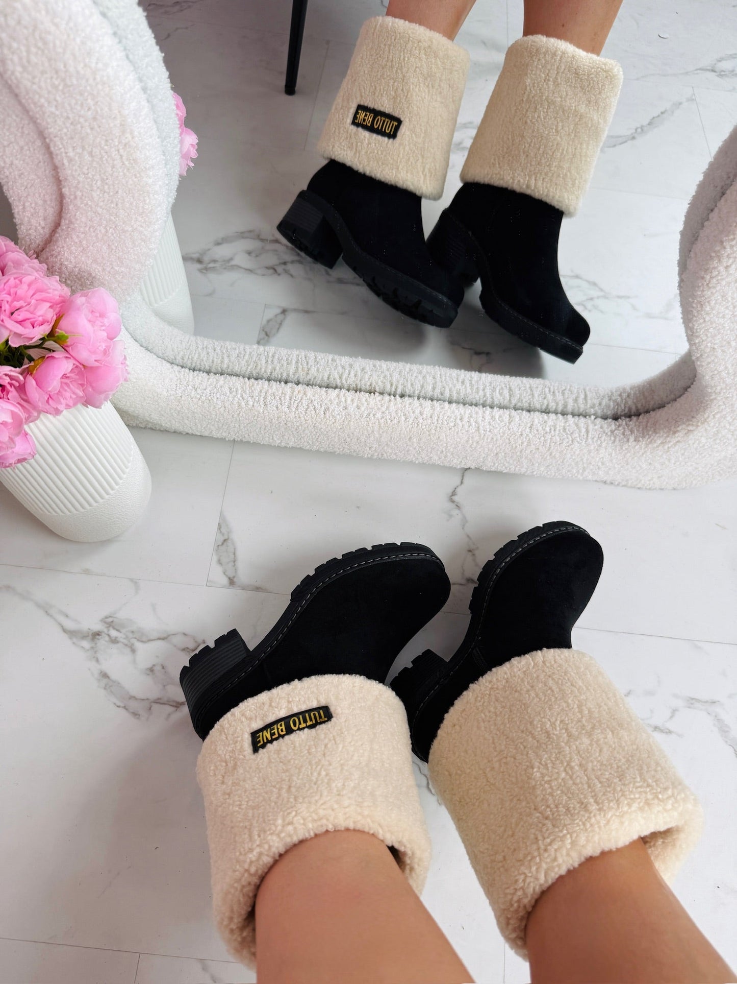 Tutto Omslag Schwarz Stiefel