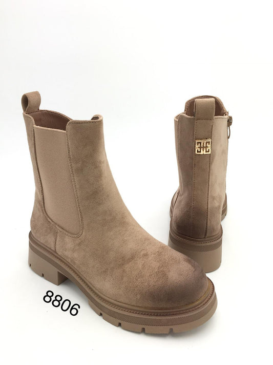 Khaki Ankle Boots Elegant