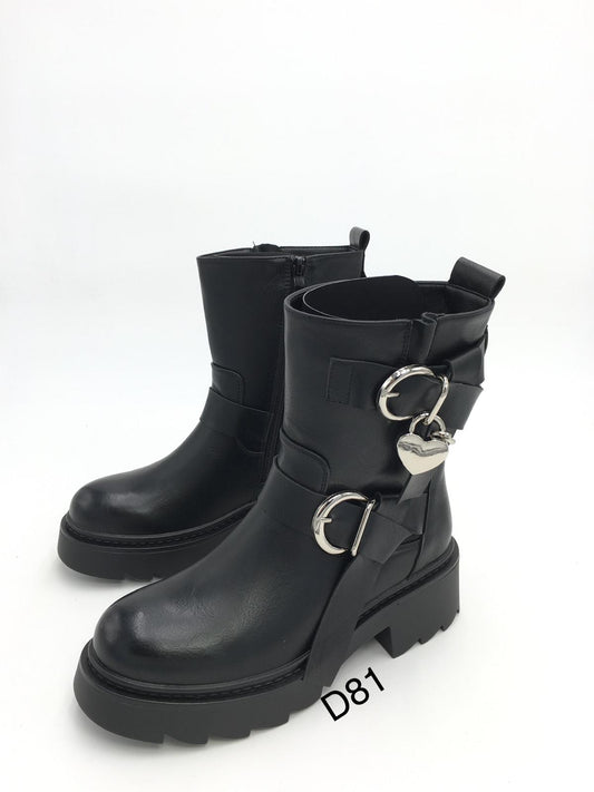 Schwarze Suedine Ankle Boots