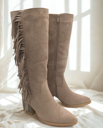Viral Fringle Khaki Stiefel