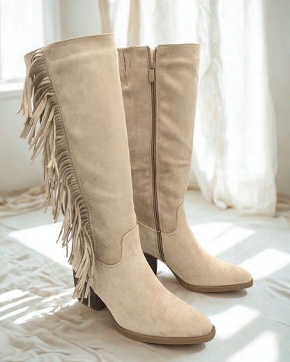Viral Fringle Beige Stiefel