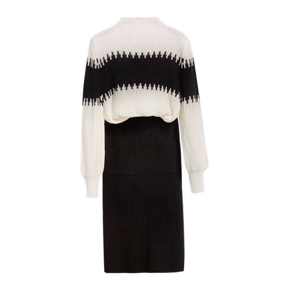 Valentinia - Strickset - Langärmeliger Pullover und schmaler Midirock