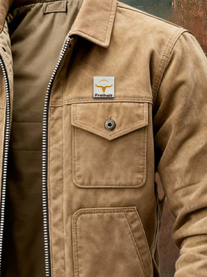 Herren Retro Baumwoll-Twill Jacke - Mehrere Taschen