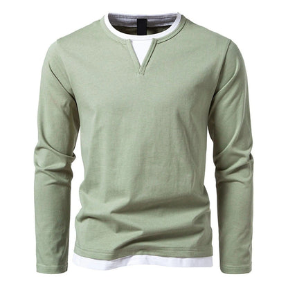 Philip - Casual Langarm-Shirt Herren V-Ausschnitt