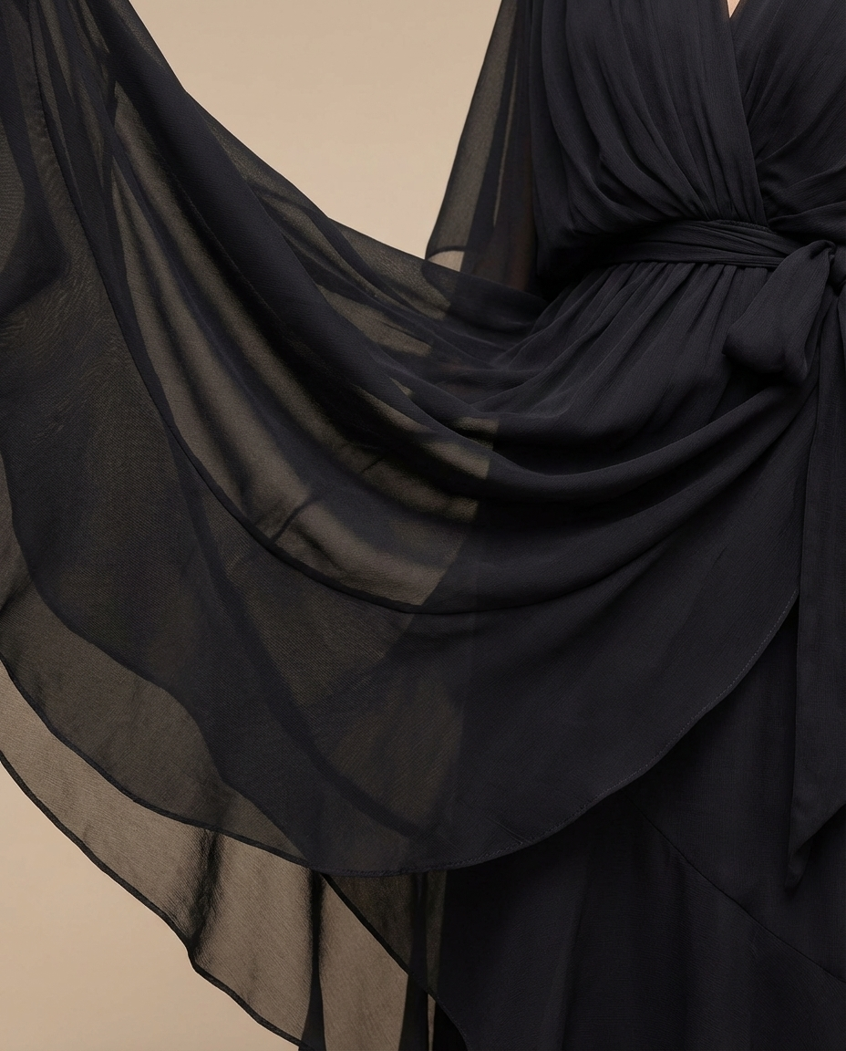 Monica – Fließendes Chiffon-Kleid mit V-Ausschnitt | Salzburg Mode