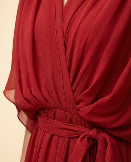 Monica – Fließendes Chiffon-Kleid mit V-Ausschnitt | Salzburg Mode
