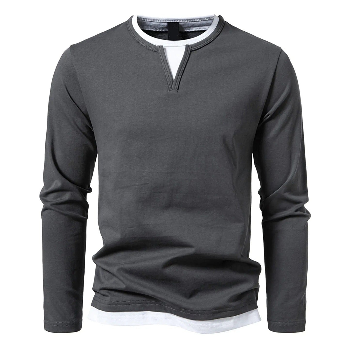 Philip - Casual Langarm-Shirt Herren V-Ausschnitt