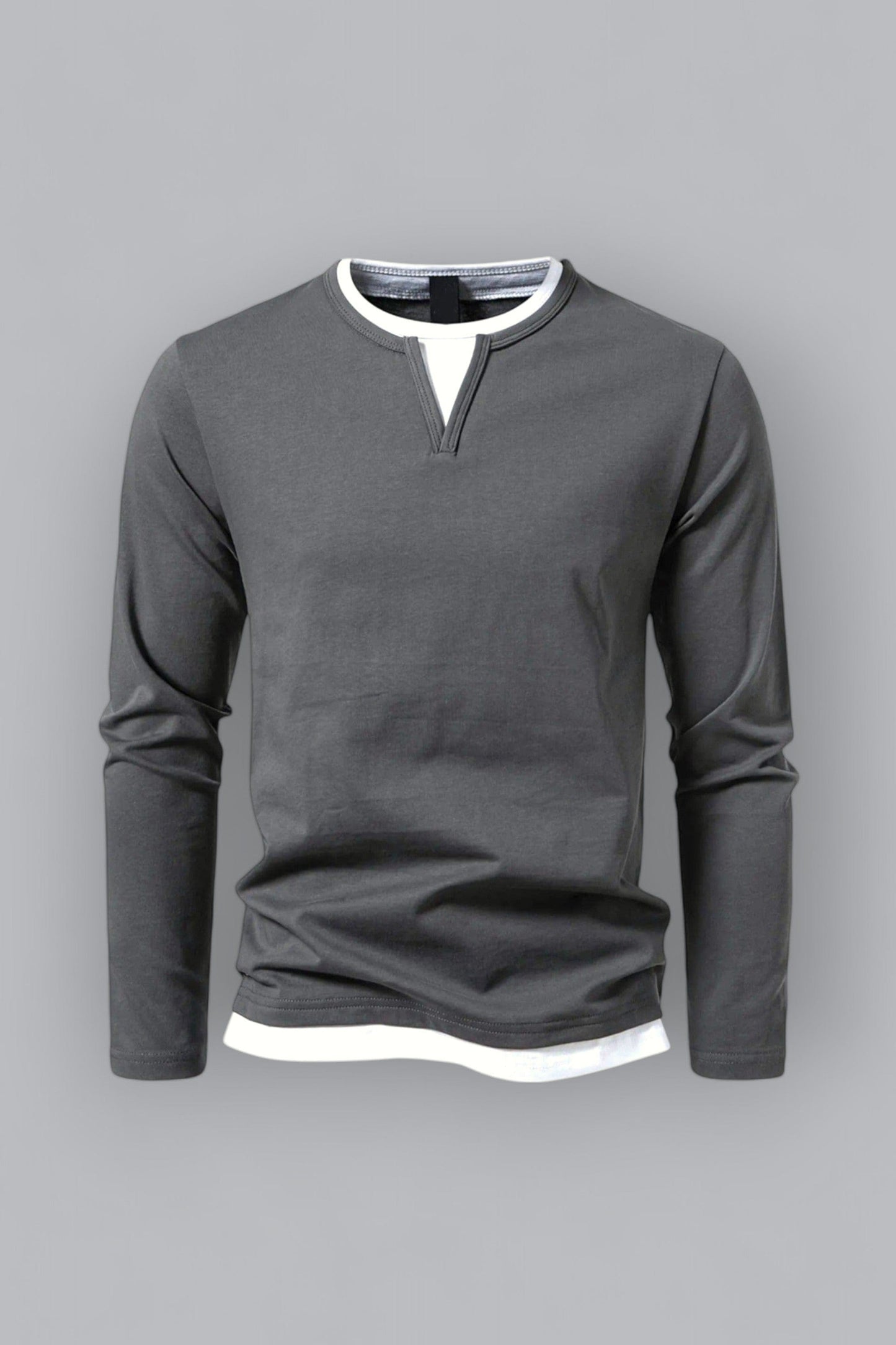 Philip - Casual Langarm-Shirt Herren V-Ausschnitt