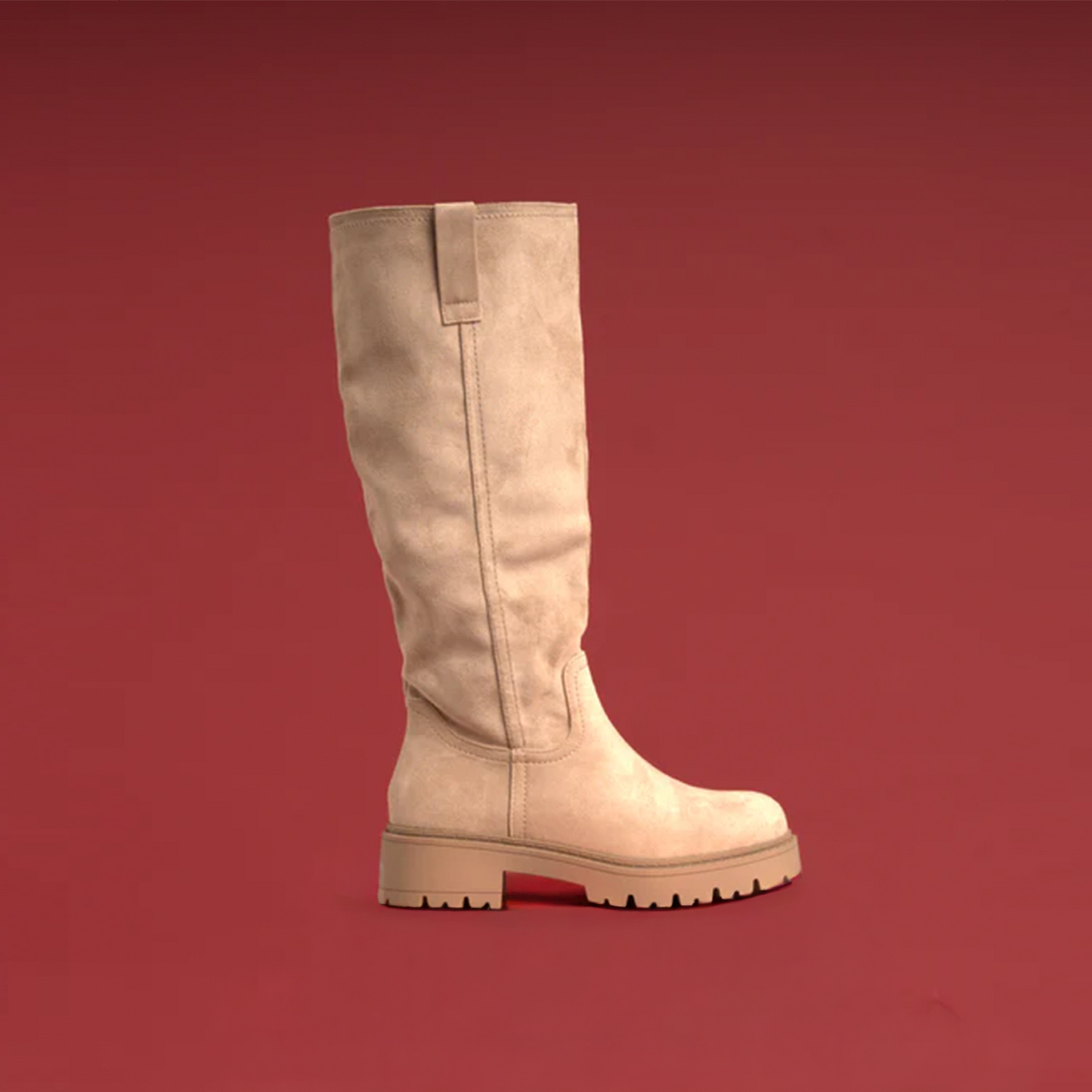 Elvira Beige Hohe Stiefel – Elegante Damen-Overknee-Stiefel in Beige