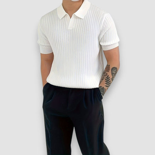 Vallo | Geripptes Kurzarm Herren Polo-Shirt