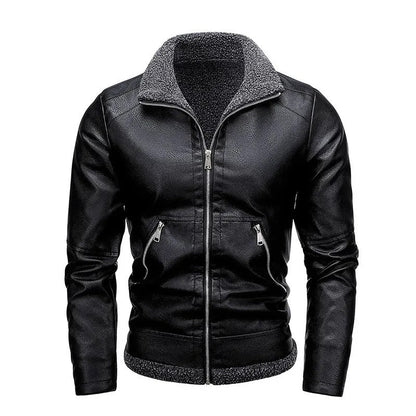 Elegante Fleece Lederjacke