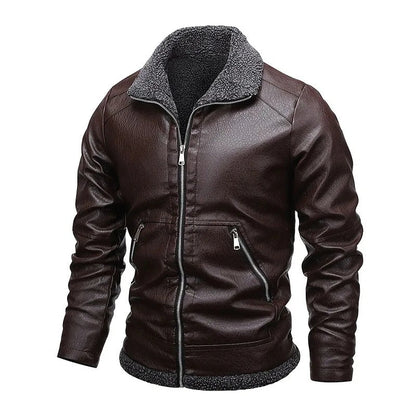Elegante Fleece Lederjacke