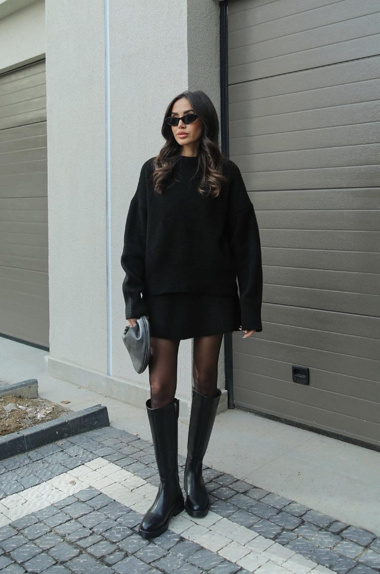 Adriana - Strickset für Damen - Lässiger Pullover und Rock in teiliger Ausführung