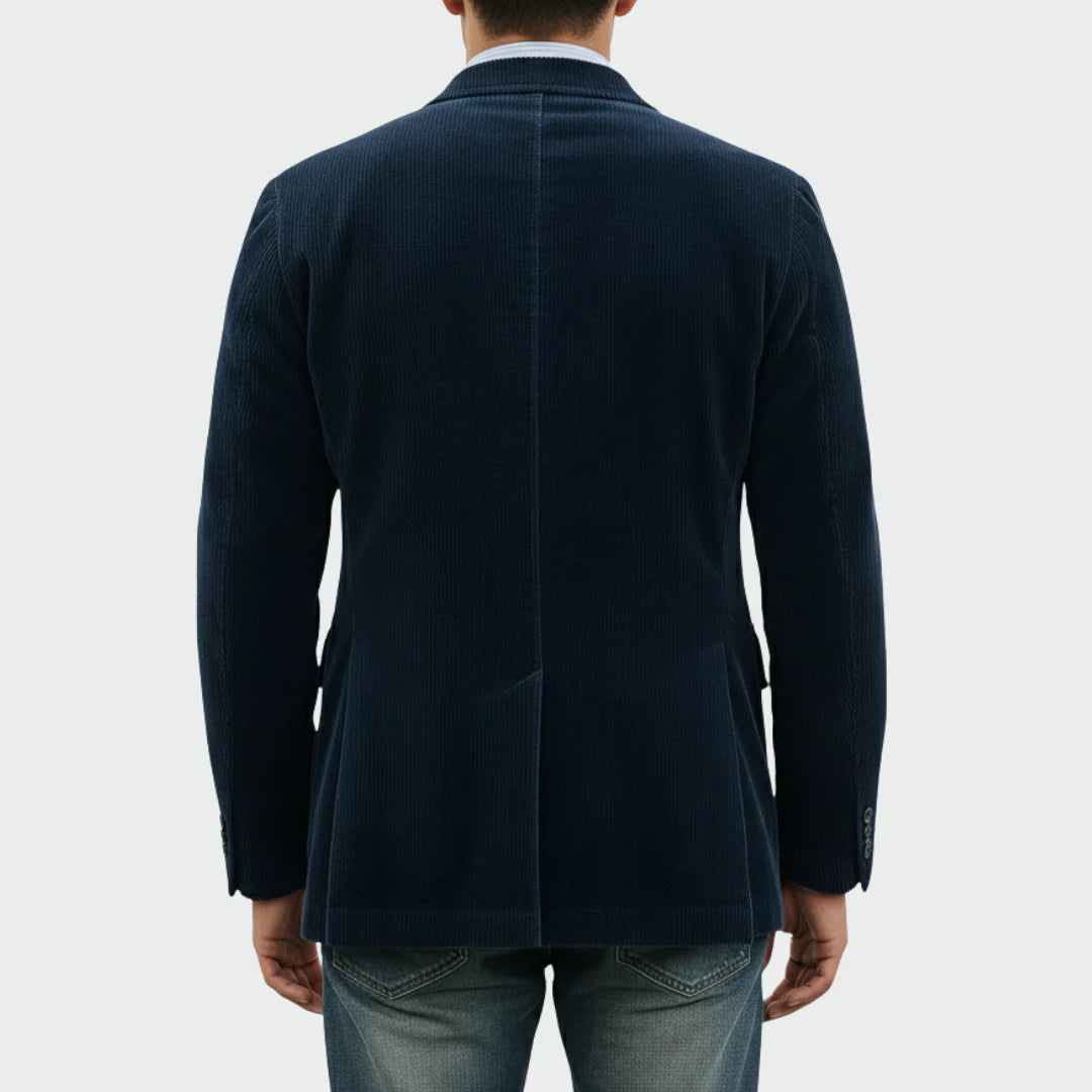 ADOLFO Vintage Herrenanzug-Jacke mit Weste – Exklusives Kastanienbraun